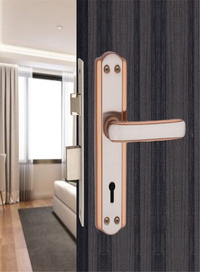 Atom Heavy Duty Mortise Door Lock for Bedroom, Living Room, Main Door, Rose Gold Finish | 3 Keys | 6 Lever Double Stage Lockset for House Hotel Office(606KY) - Image 1